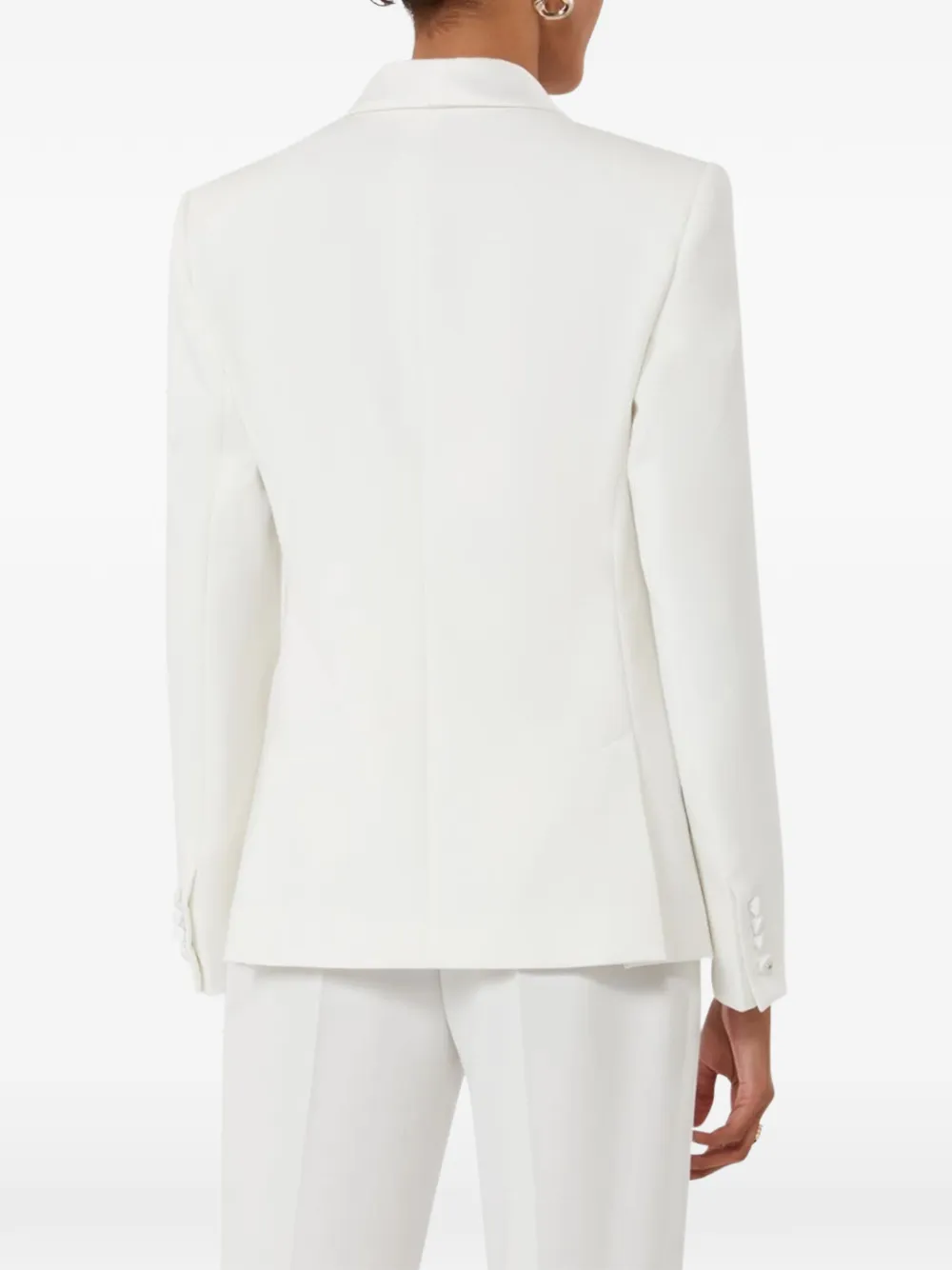Max Mara Cady Tuxedo blazer met enkele rij knopen en sjaalrevers Wit