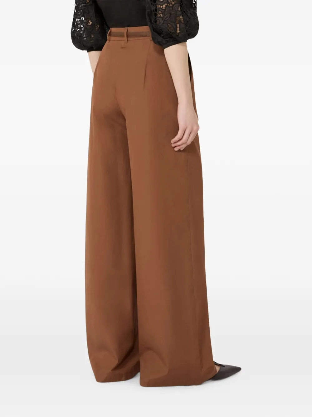 Max Mara Broek met ceintuur Bruin