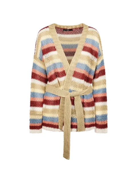 Weekend Max Mara Yarn striped-pattern belted cardigan