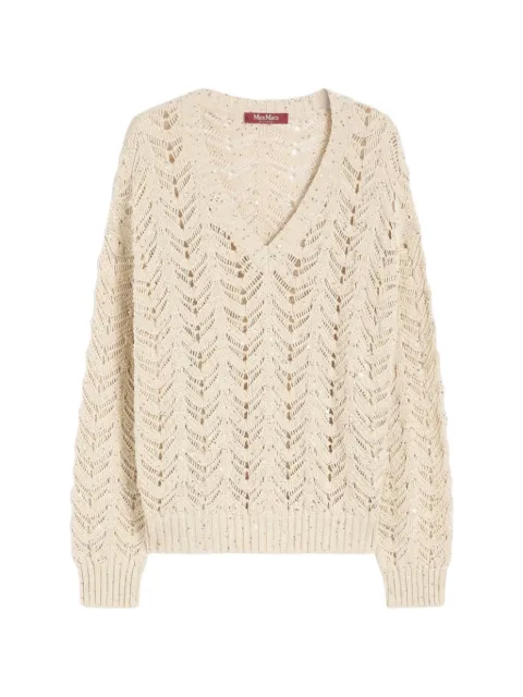 Max Mara openwork V-neck top