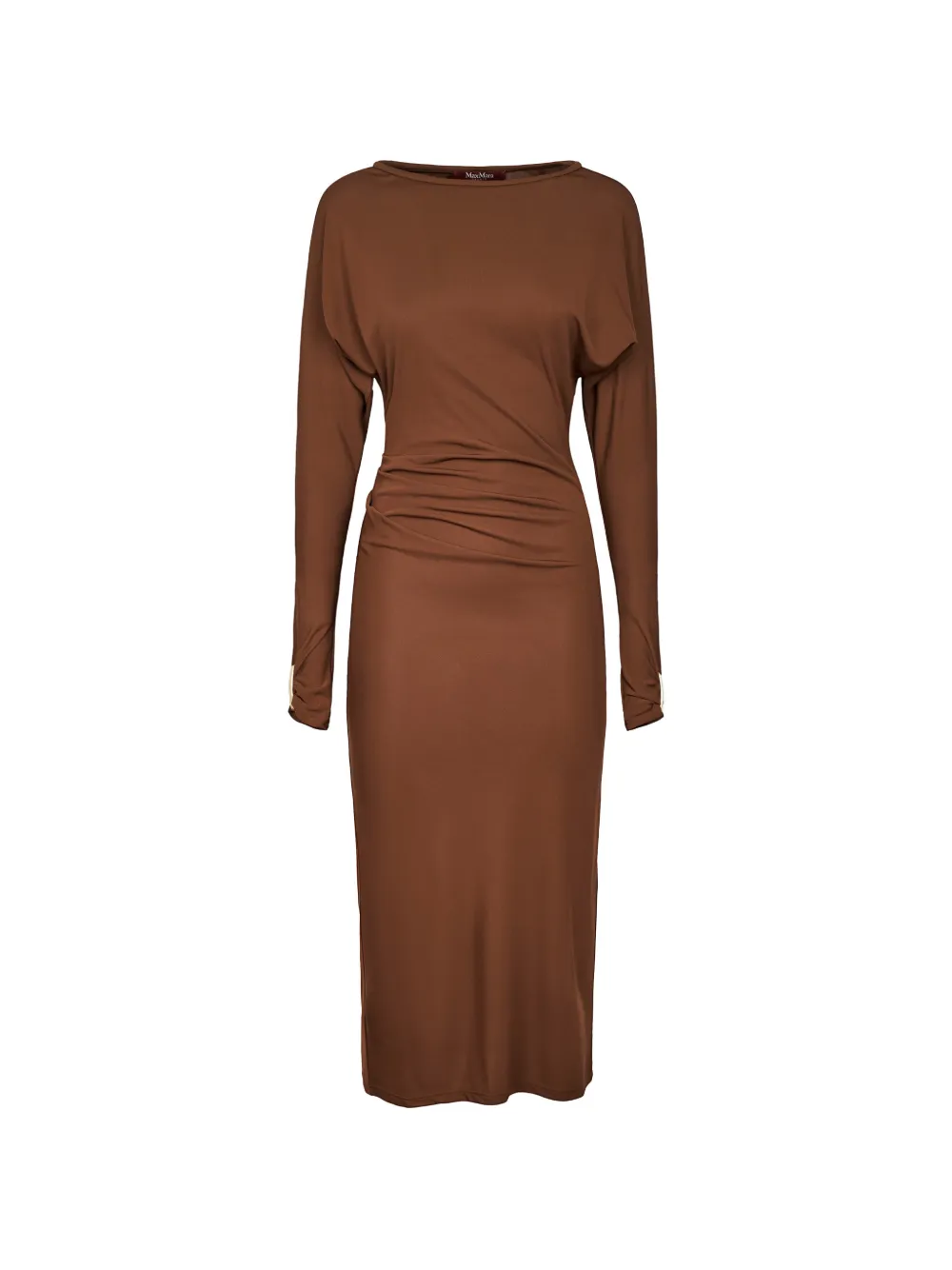 Max Mara ruched long-sleeve dress - Brown