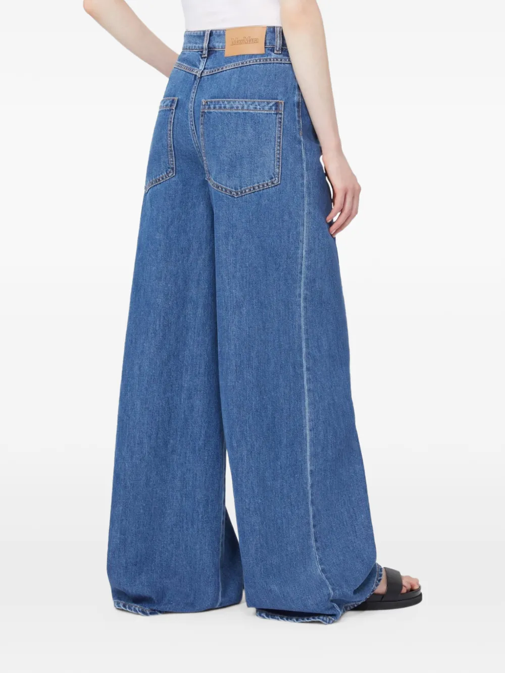 Max Mara Jeans met wijde pijpen Blauw