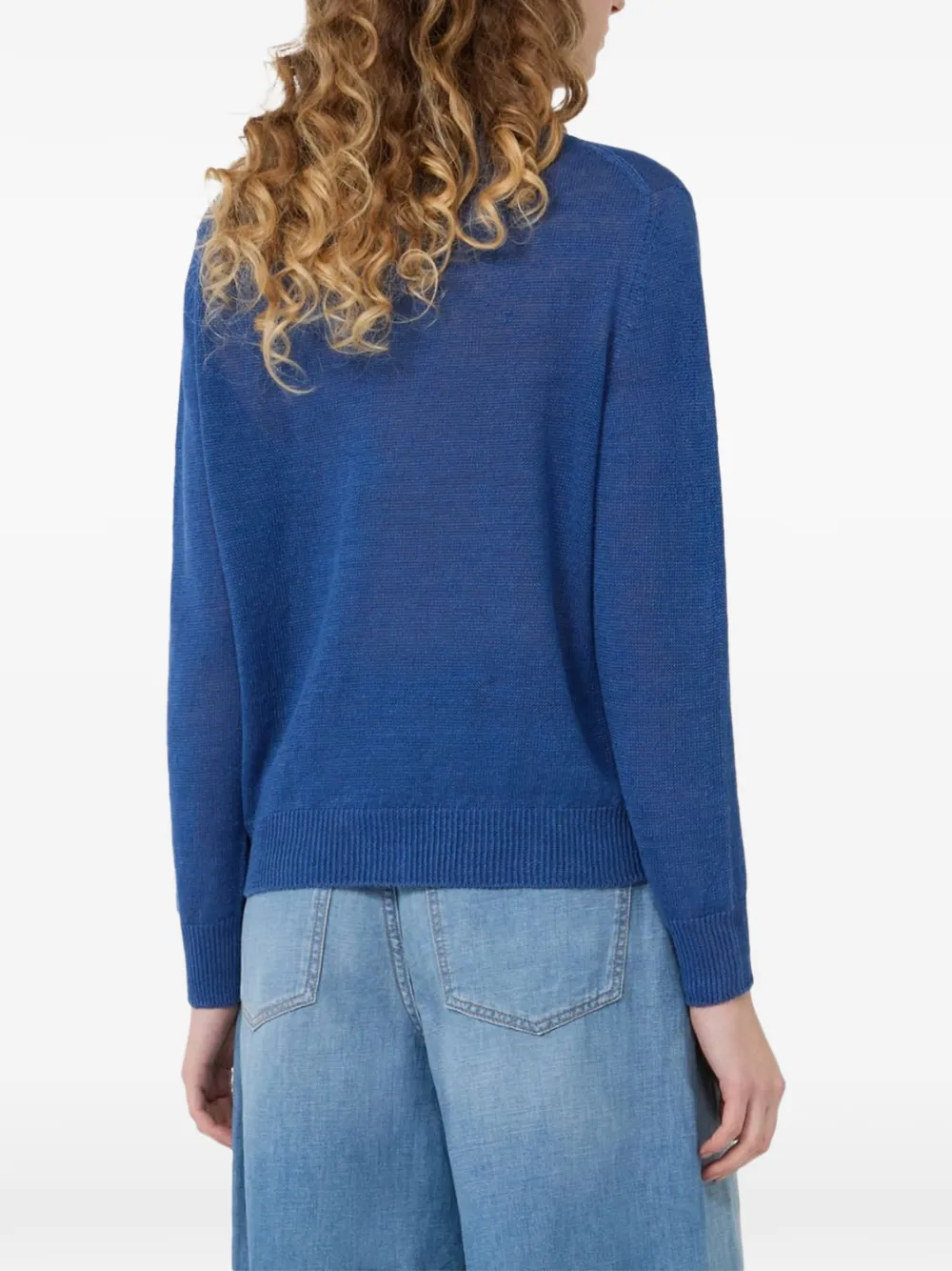  Weekend Max Mara Crewneck Knitted Top - Blue 