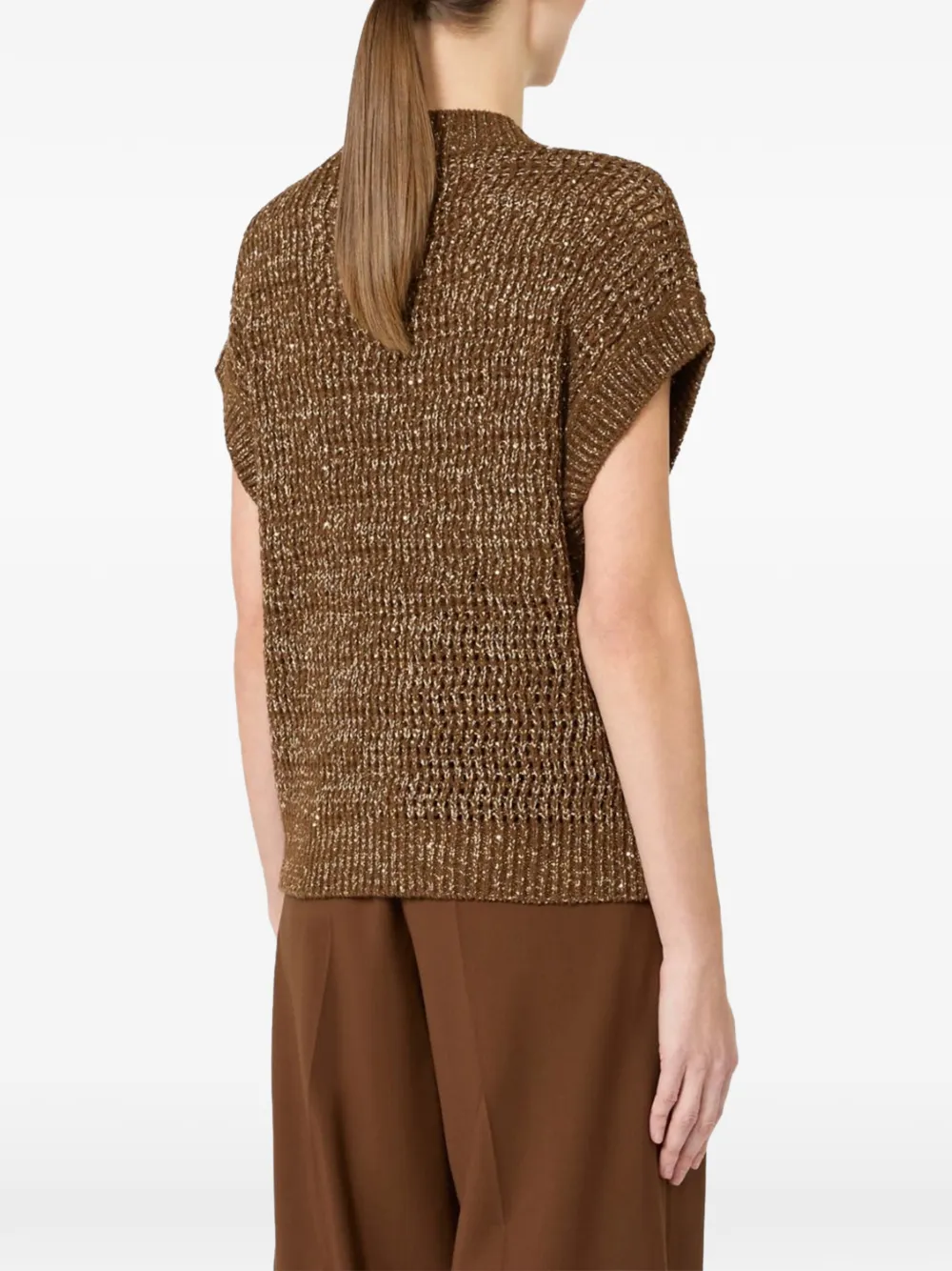  Max Mara Openwork Top - Brown 