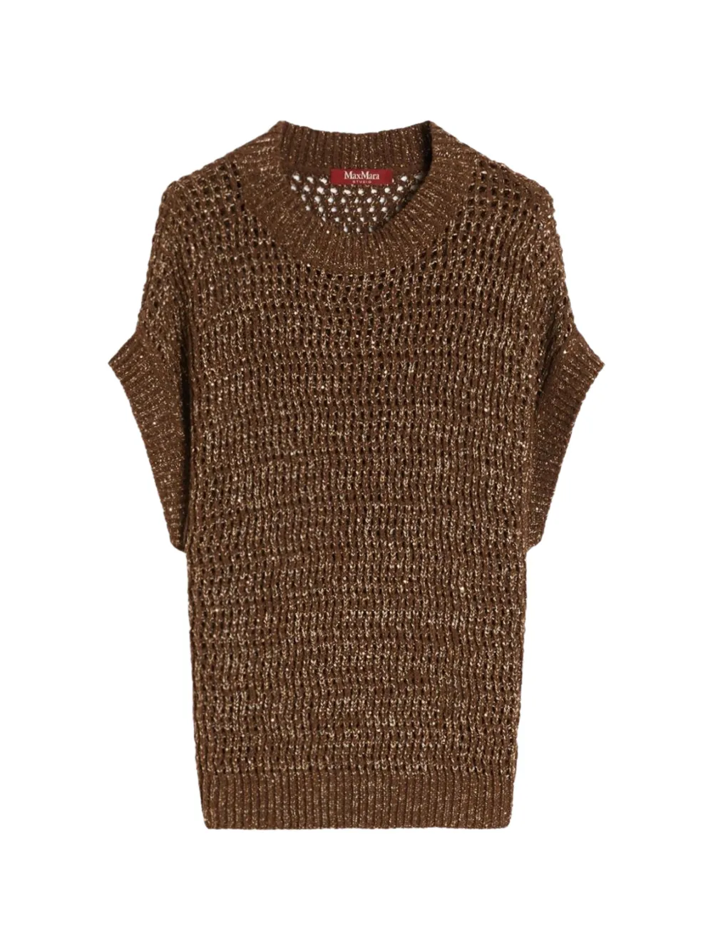 Max Mara openwork top - Marrone