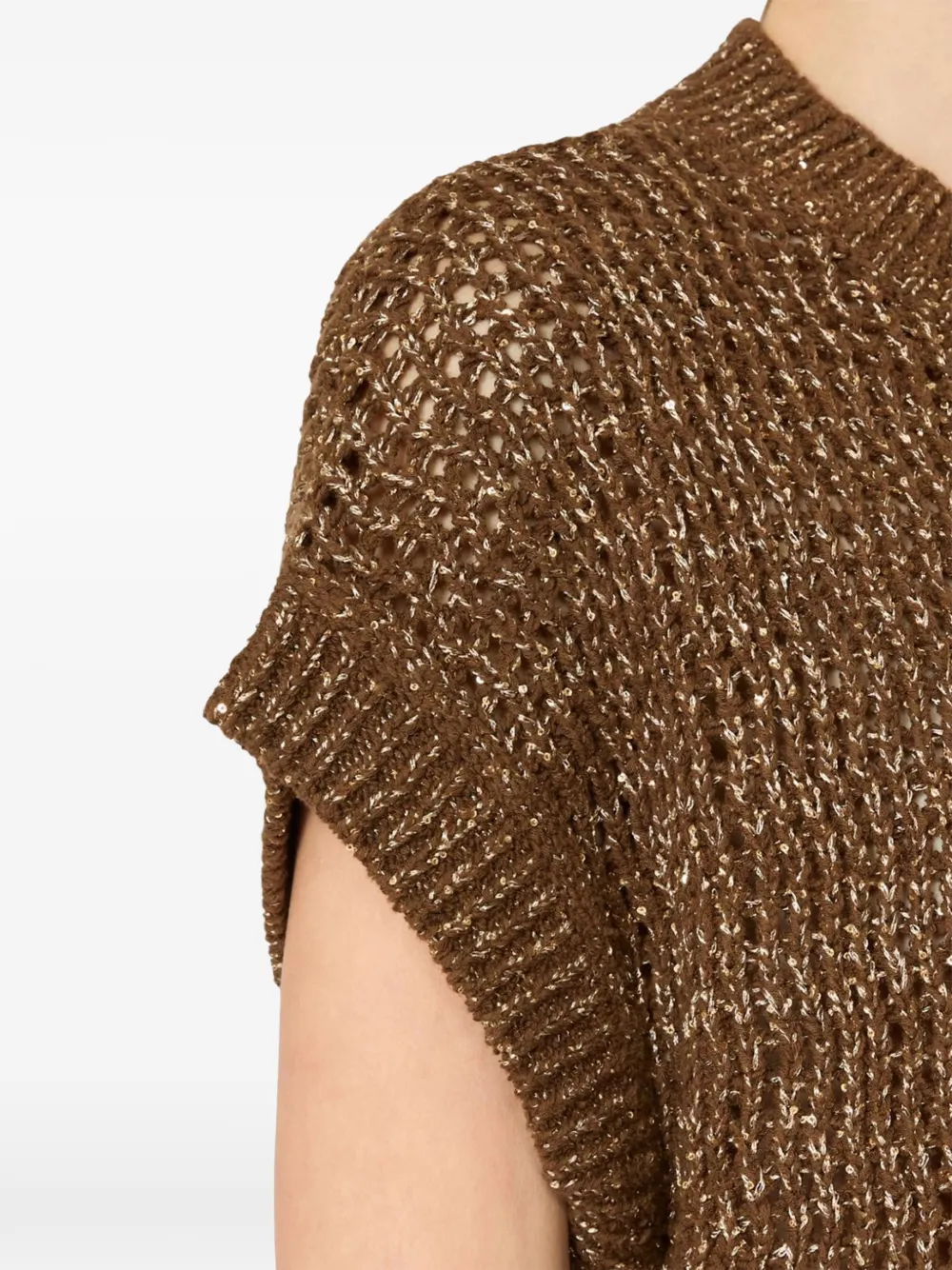 Max Mara Openwork Top - Brown 