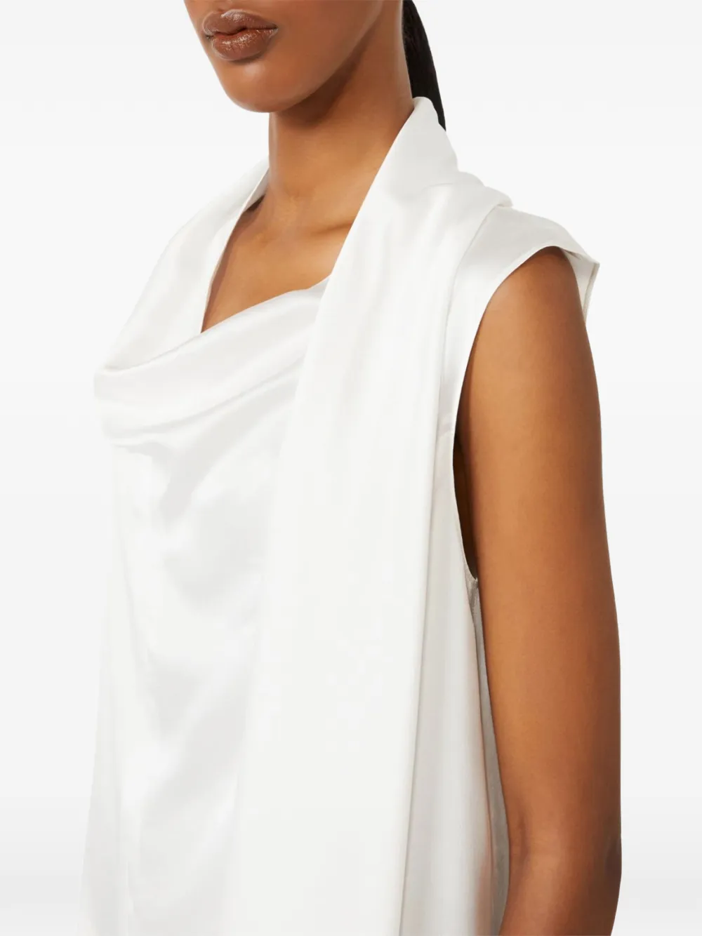  's Max Mara Drape Sleeveless Blouse - White 