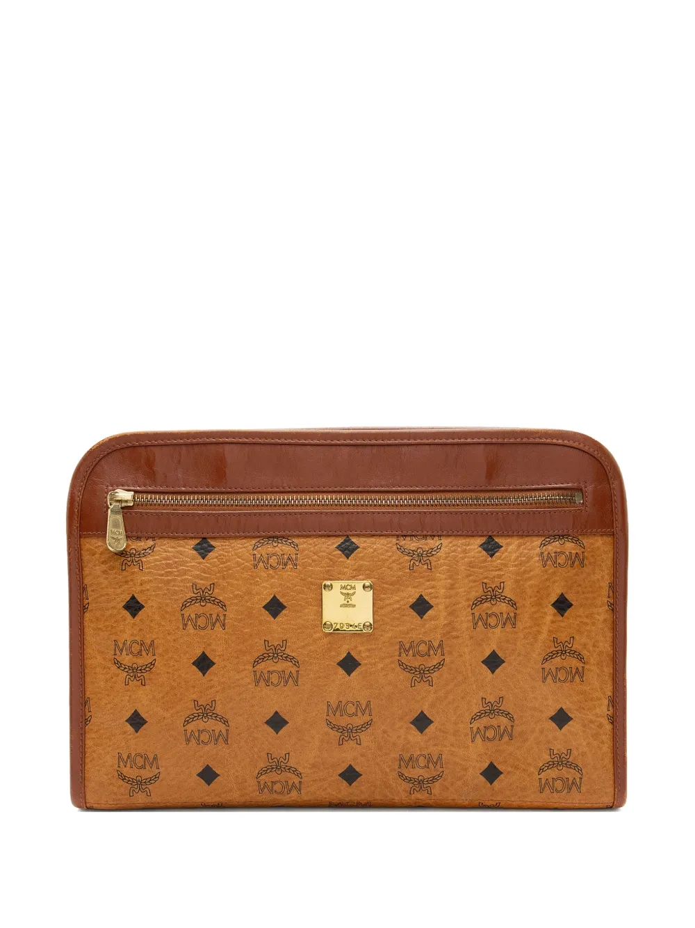 MCM Pre-Owned Visetos Portfolio clutch bag - Marrone