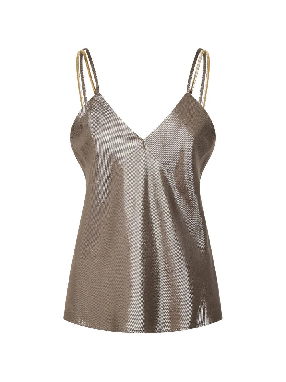 Max Mara metallic-effect V-neck tank top - Marrone