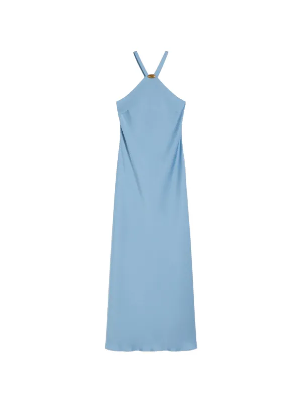 max mara satin dress Max Mara | Woman - Long envers satin dress - Oil