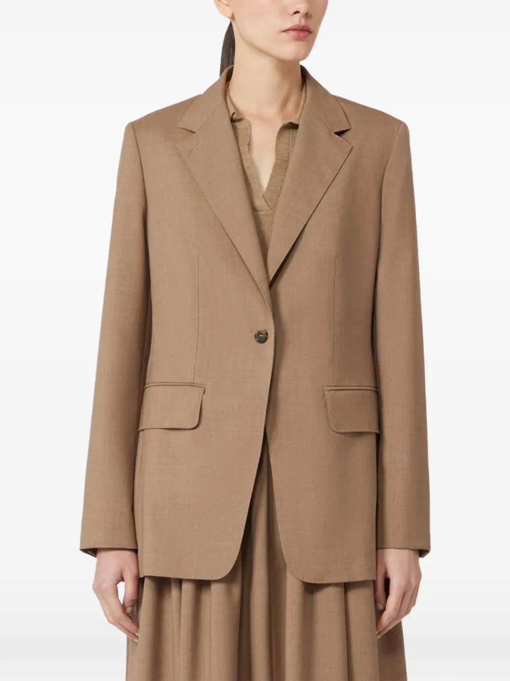 Max Mara Notch-lapel Single-breasted Blazer - Brown 