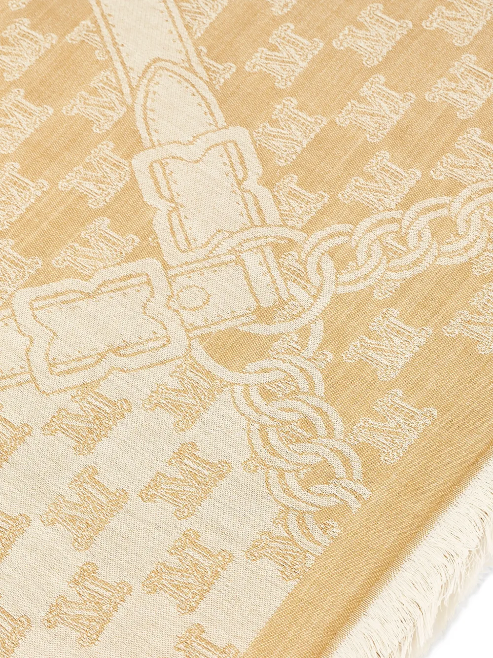  Max Mara Mxapedone Chain Pattern Scarf - Neutrals 