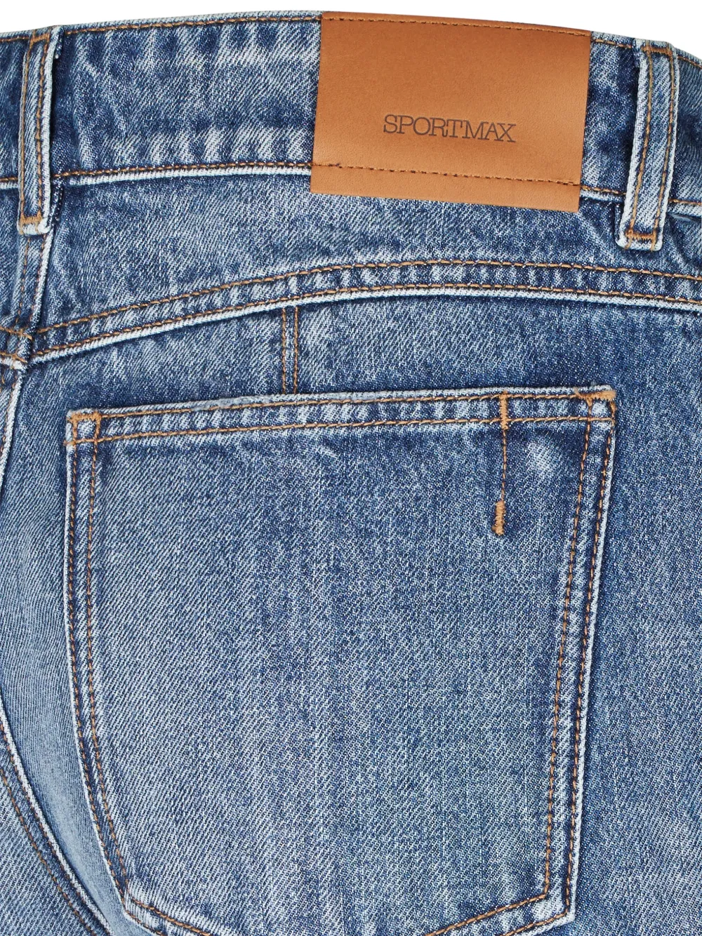 Sportmax Denim jeans met split Blauw