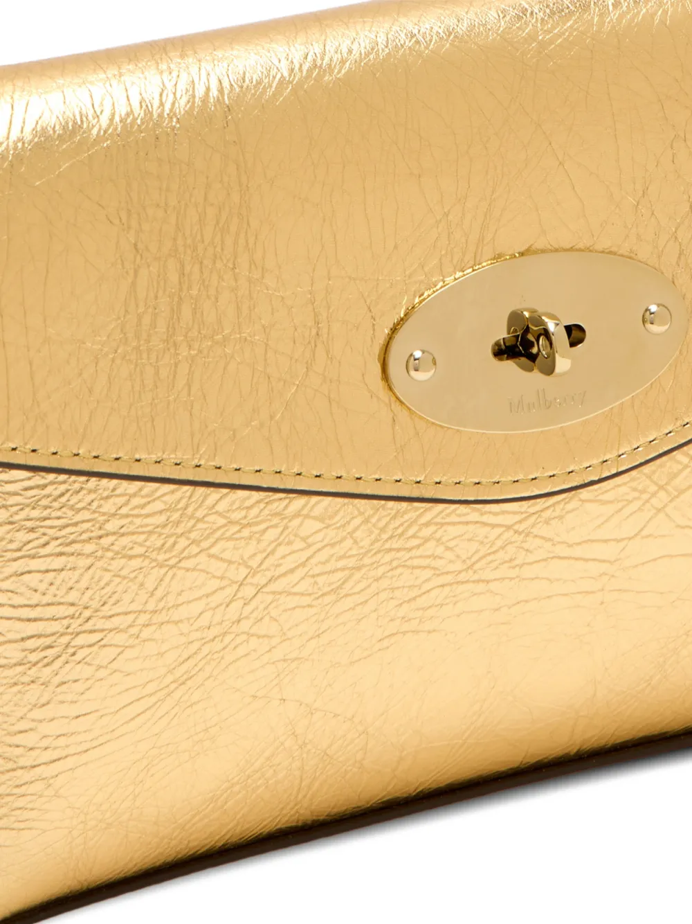 Mulberry Darley gouden clutch met draaislot
