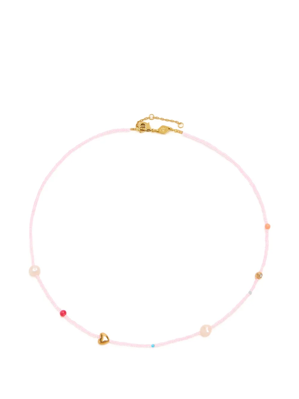 Anni Lu beaded heart necklace - Rosa