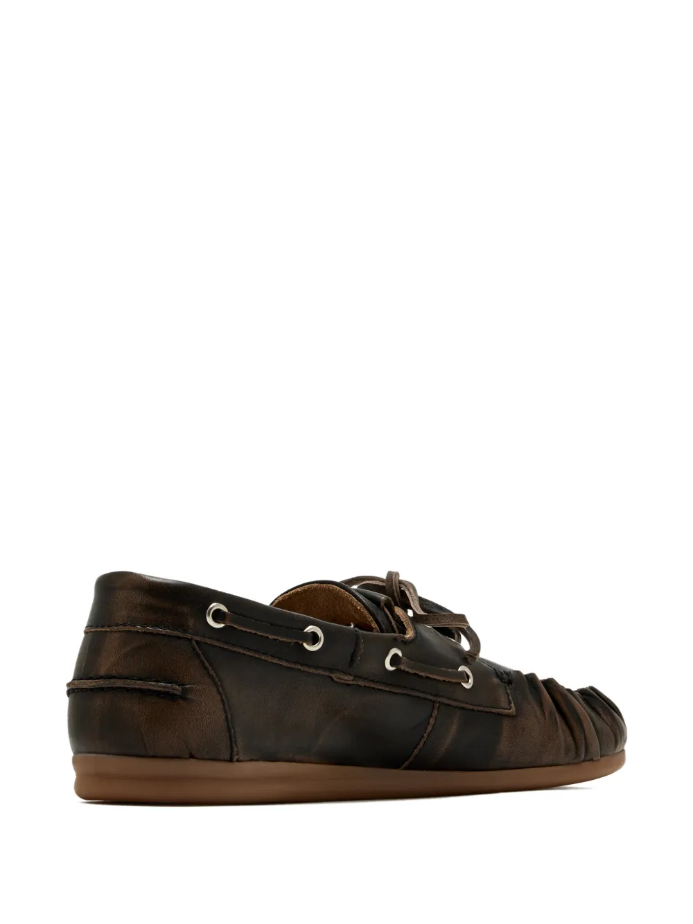 ALOHAS Geborstelde bruine loafers