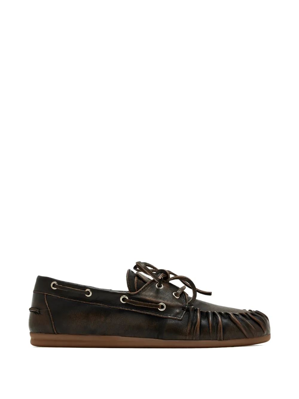 ALOHAS brushed brown lace-up loafers - Marrone
