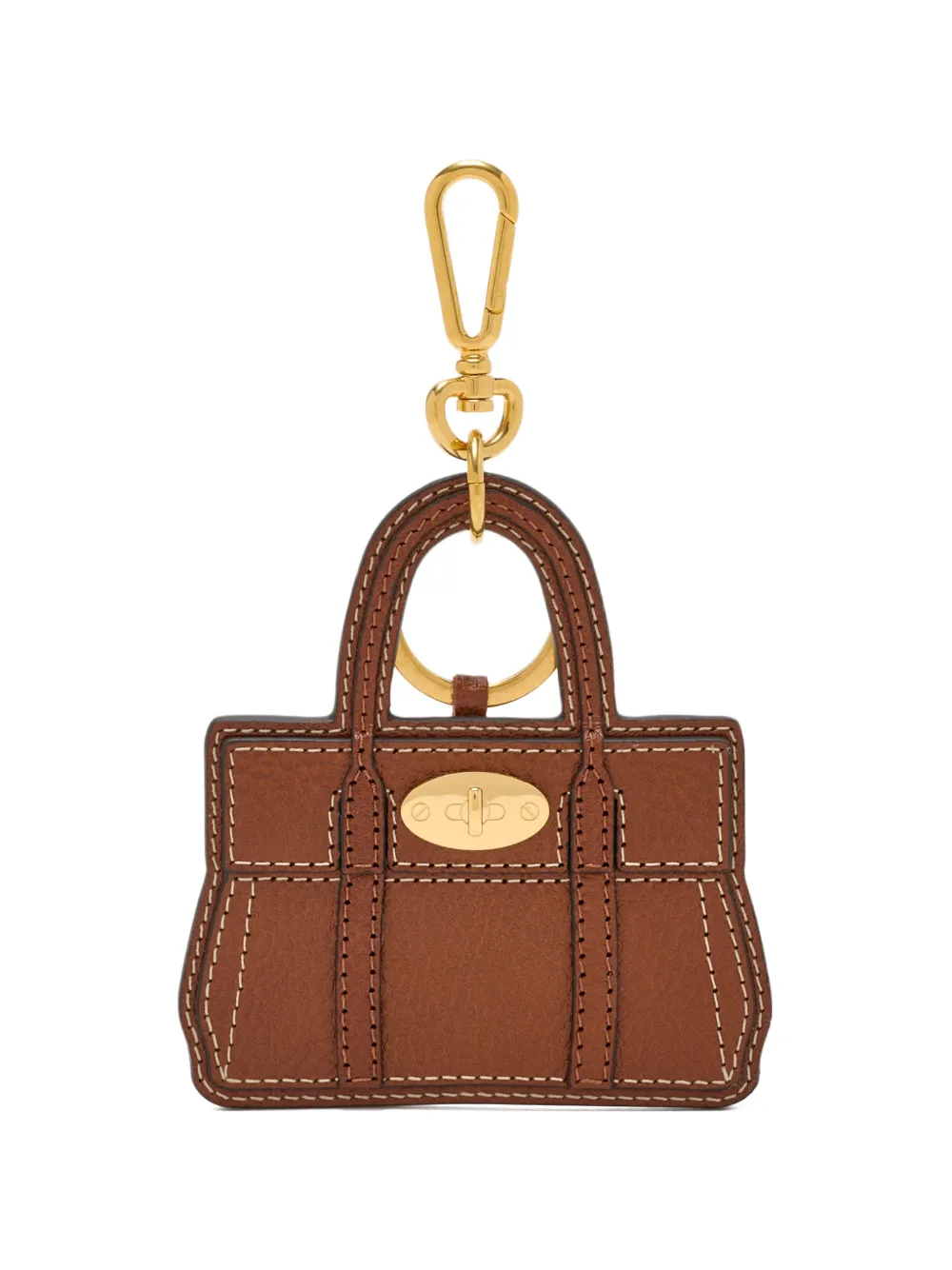 Mulberry Bayswater top handle leather Keyring - Marrone