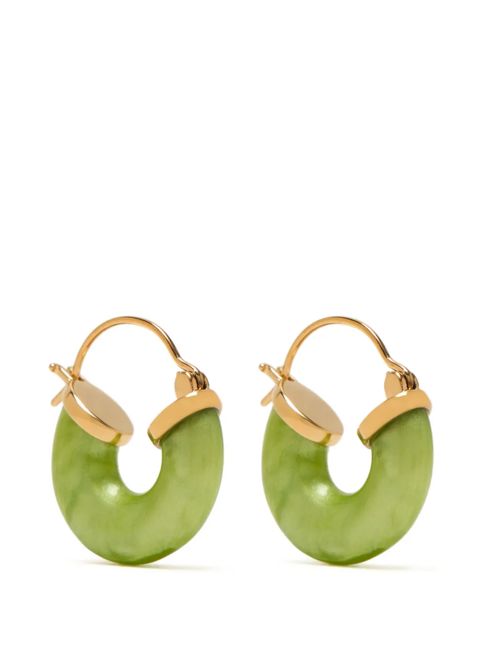 Anni Lu Petit Swell green oasis hoop earrings - Oro
