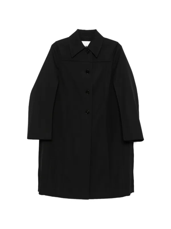 Jil Sander Buttoned Coat in Black