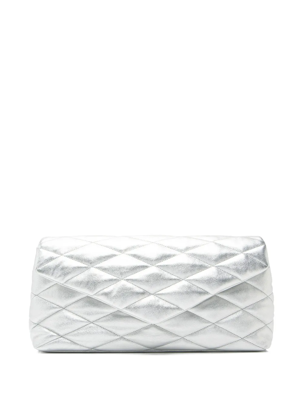 Saint Laurent Pre-Owned quilted sade clutch bag - Argento