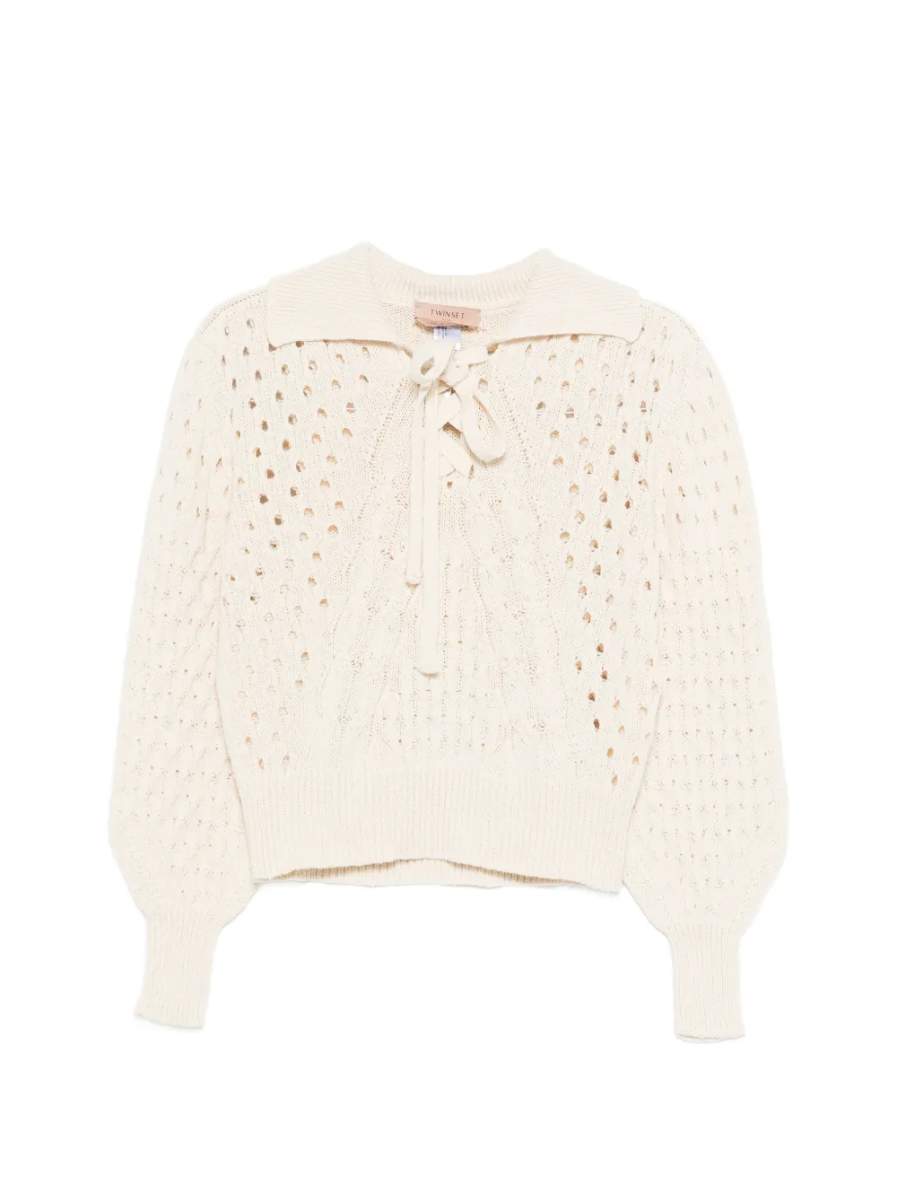 TWINSET lace-up sweater - Toni neutri