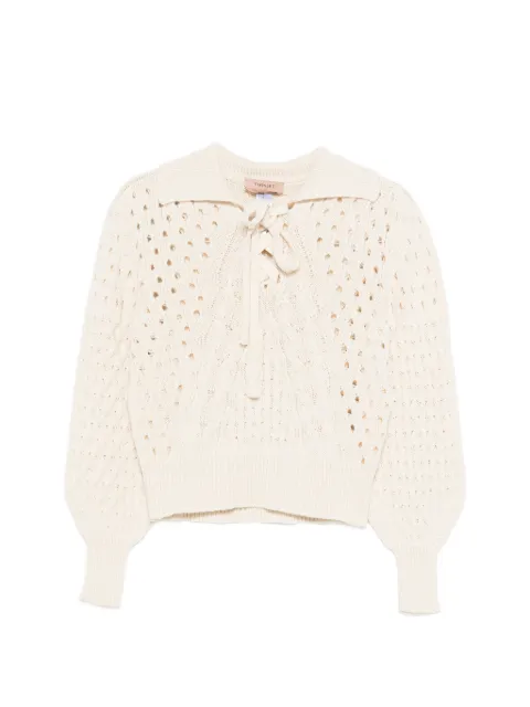TWINSET lace-up sweater