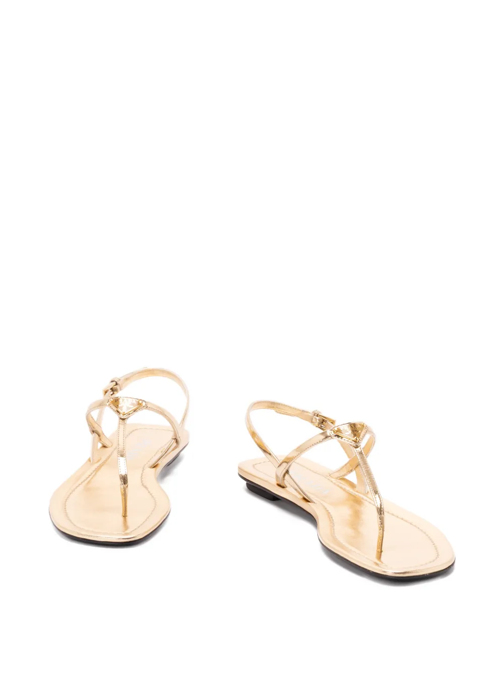 Prada leather buckle strap sandals Goud