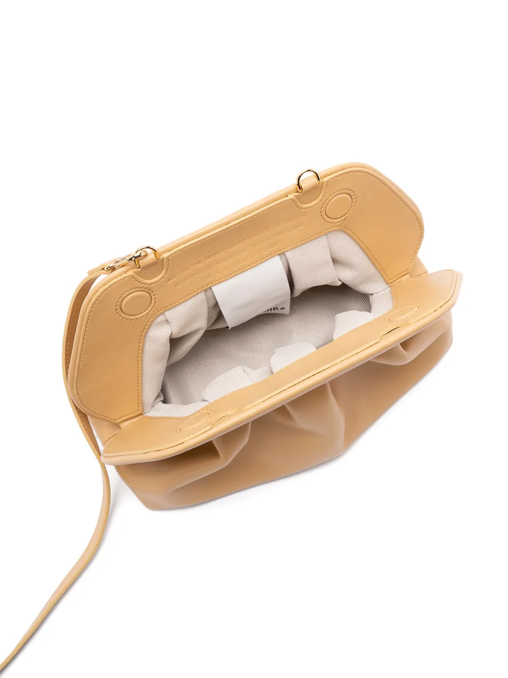 Themoir&egrave; medium Bios gathered clutch bag - Beige