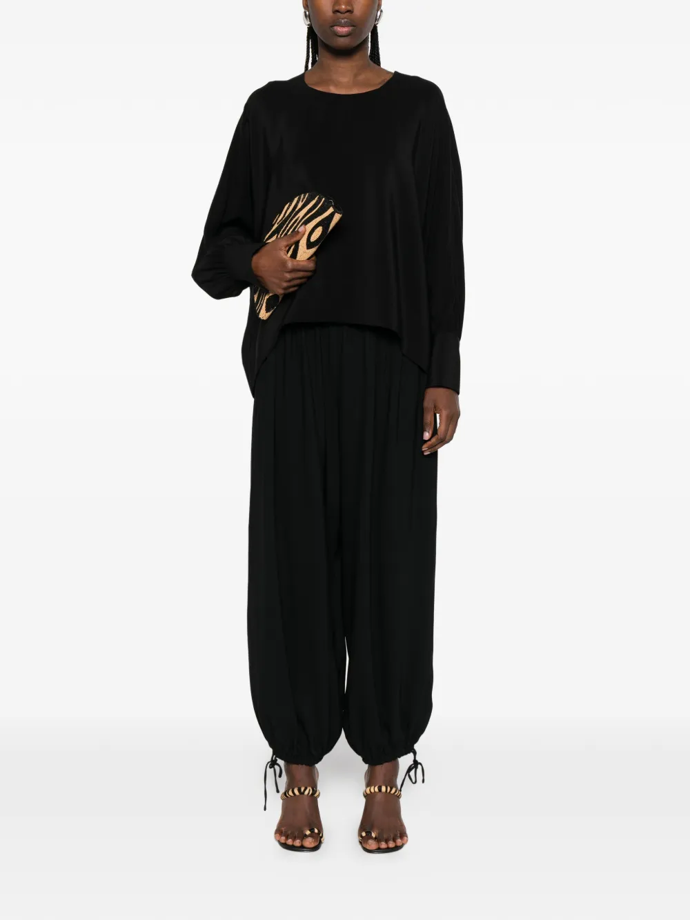  Ermanno Scervino Cuffed Blouse - Black 