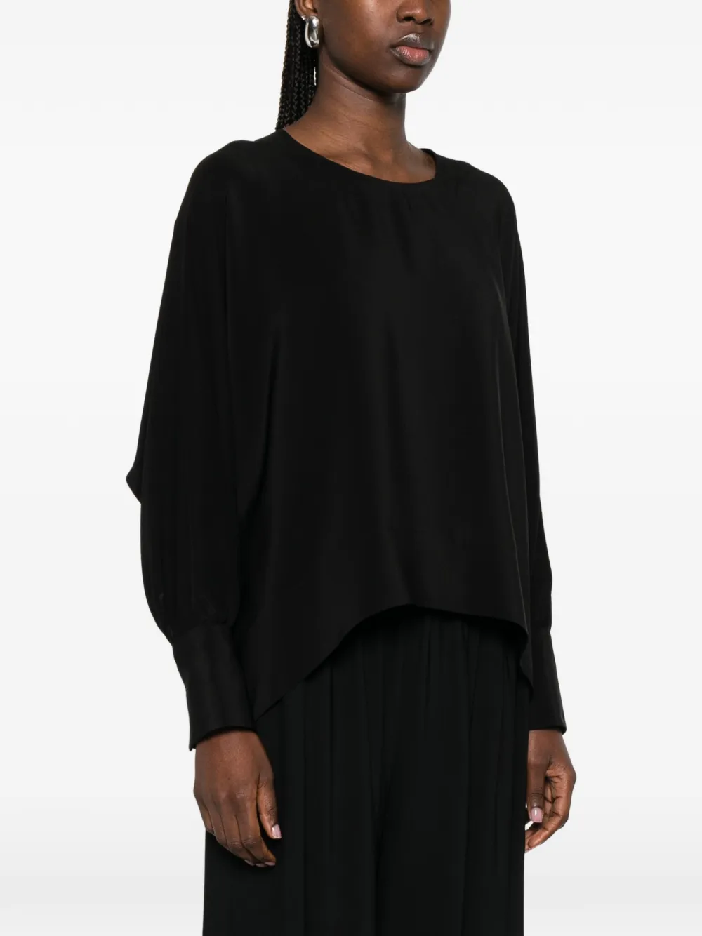  Ermanno Scervino Cuffed Blouse - Black 