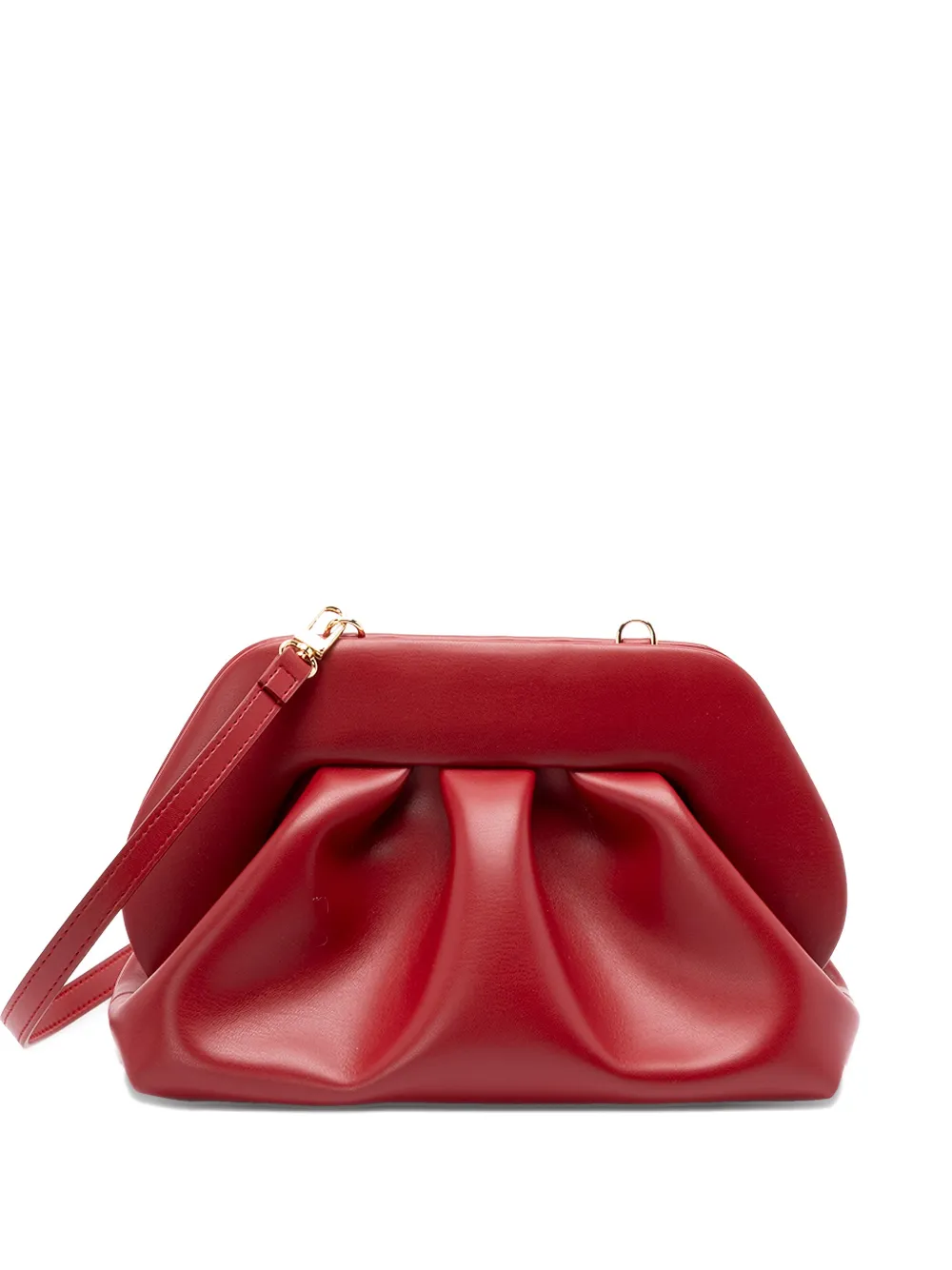 Themoirè medium Bios ruched clutch bag - Rosso
