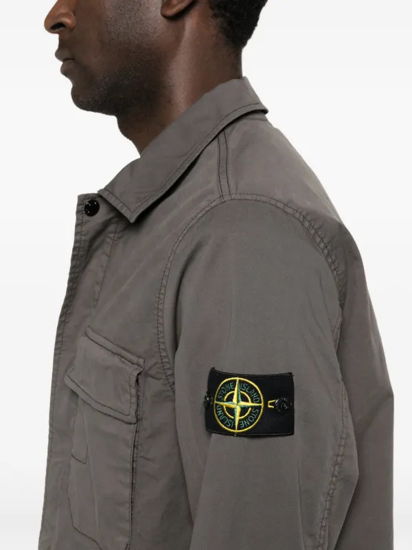 Stone Island ロゴシャツジャケット | グレー | FARFETCH JP