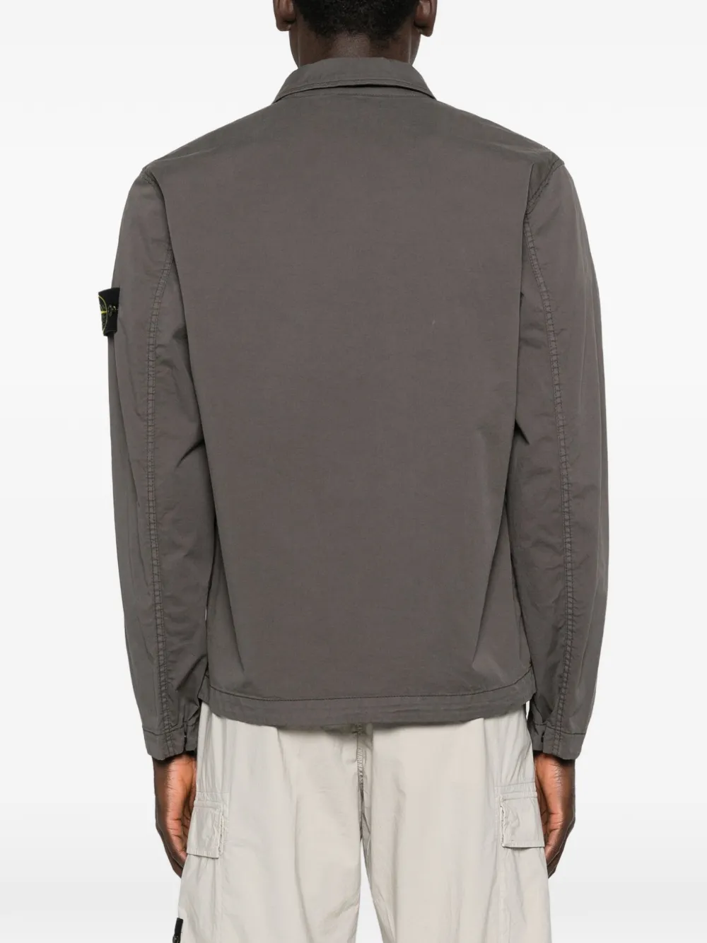 Stone Island Shirtjack met logodetail Grijs