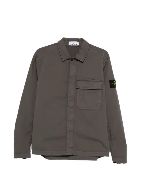 Stone Island ロゴシャツジャケット | グレー | FARFETCH JP