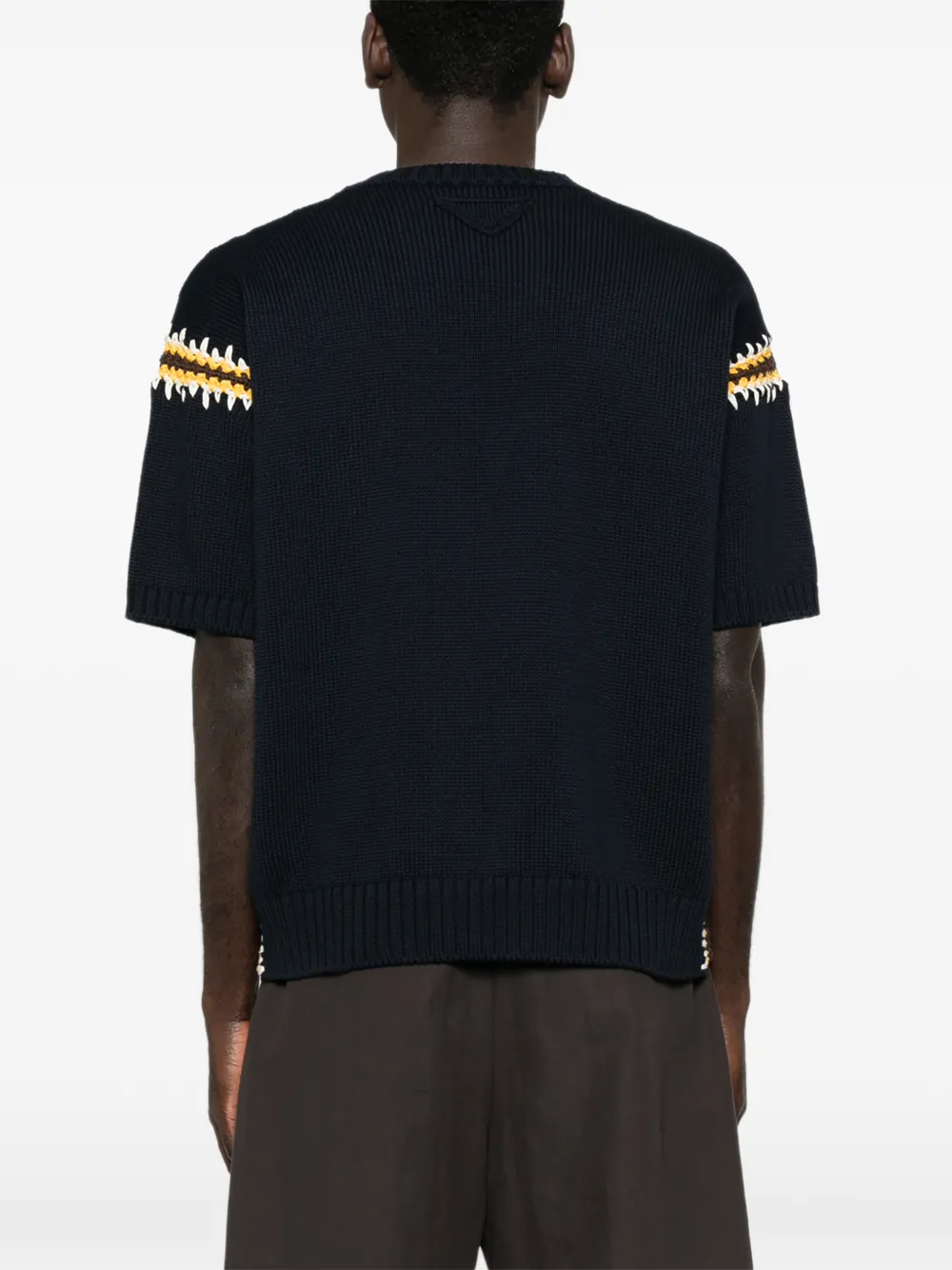 Prada Katoenen T-shirt met borduurwerk Blauw