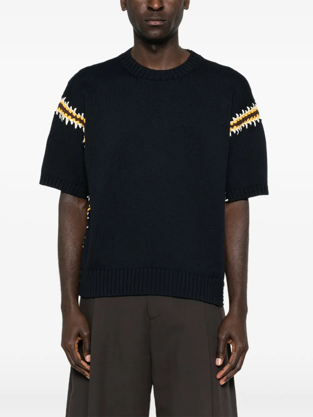 Prada Katoenen T-shirt met borduurwerk Blauw
