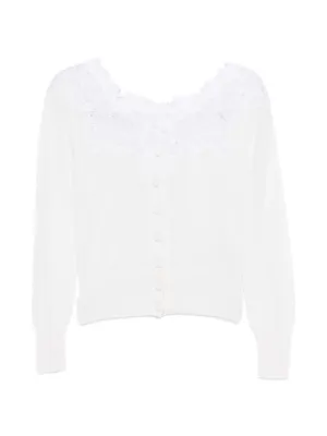 Ermanno Scervino ホワイトレースカーディガン ERMANNO ホワイト レース 長袖カーディガン40 - メルカリ