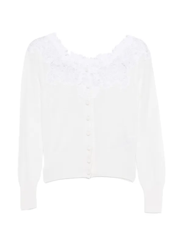 ERMANNO SCERVINO ニット・カーディガン ERMANNO SCERVINO（エルマノシェルビーノ）カーディガン 白 サイズ:-(M