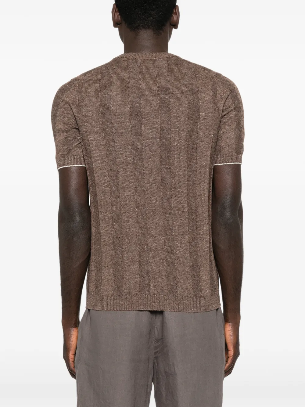 Brunello Cucinelli Geribbeld T-shirt Bruin