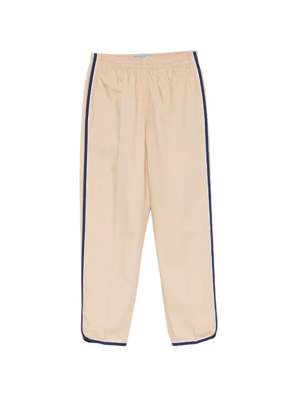 Prada Side-stripes Straight Trousers in Neutrals
