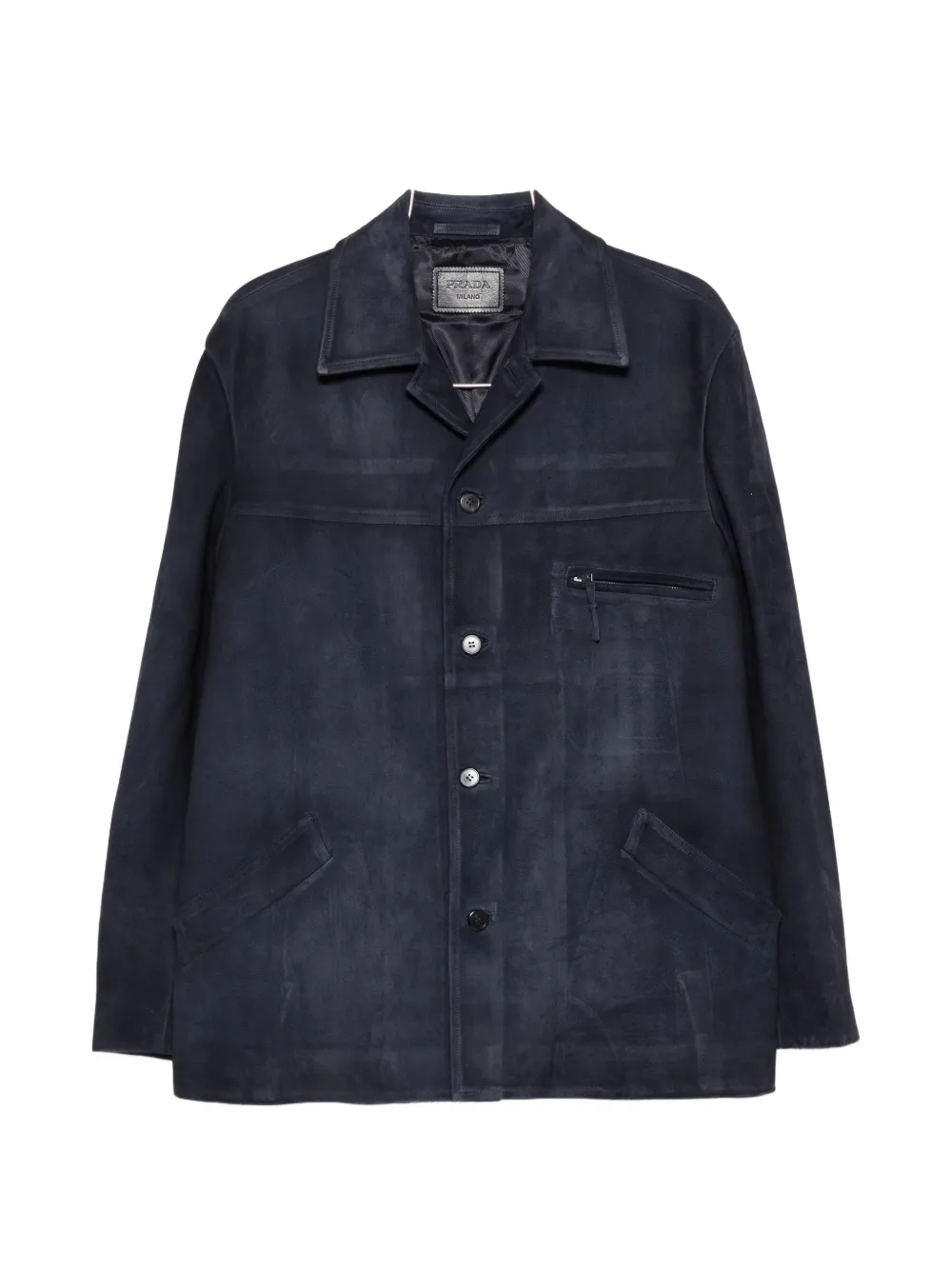 Prada zipped suede jacket - Blu