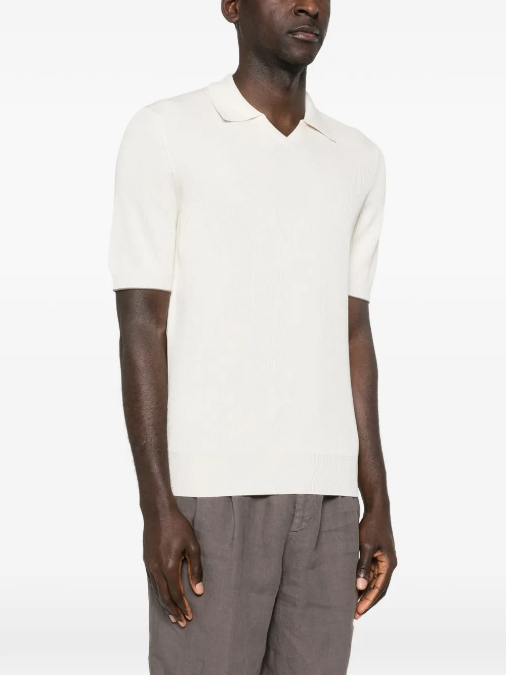 Ribbed V-Neck T-Shirt