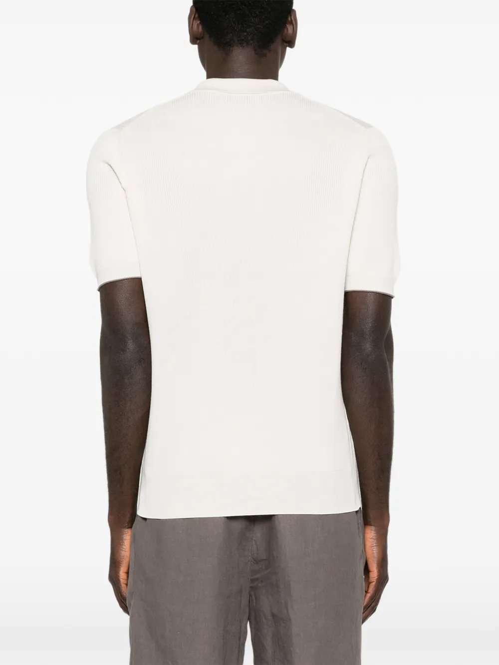 Ribbed V-Neck T-Shirt