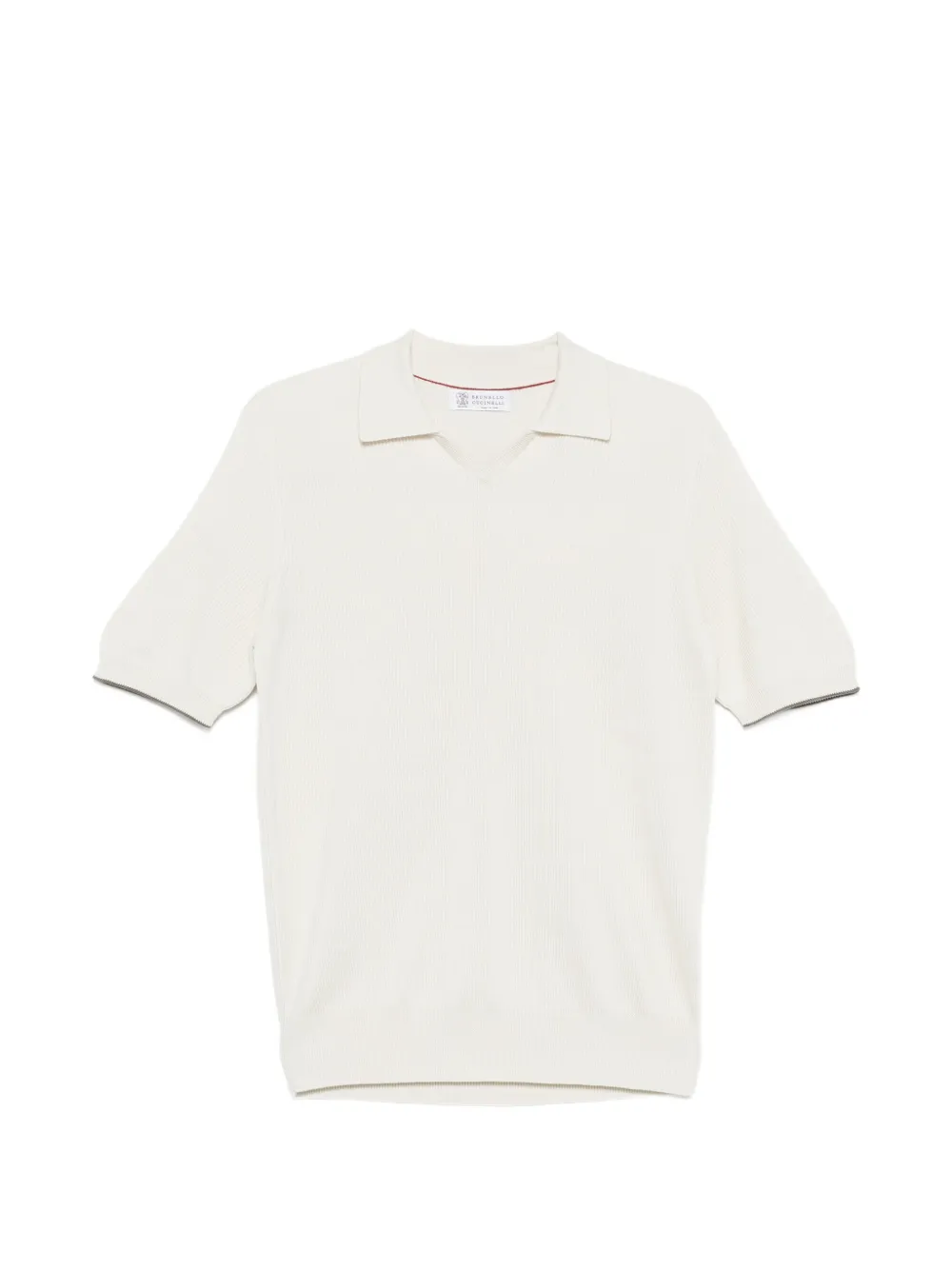 Brunello Cucinelli ribbed V-neck T-shirt - Toni neutri