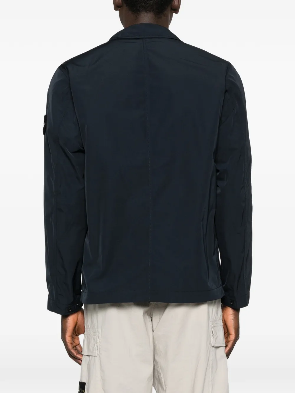 Stone Island A100001 twill mini-blazer Blauw