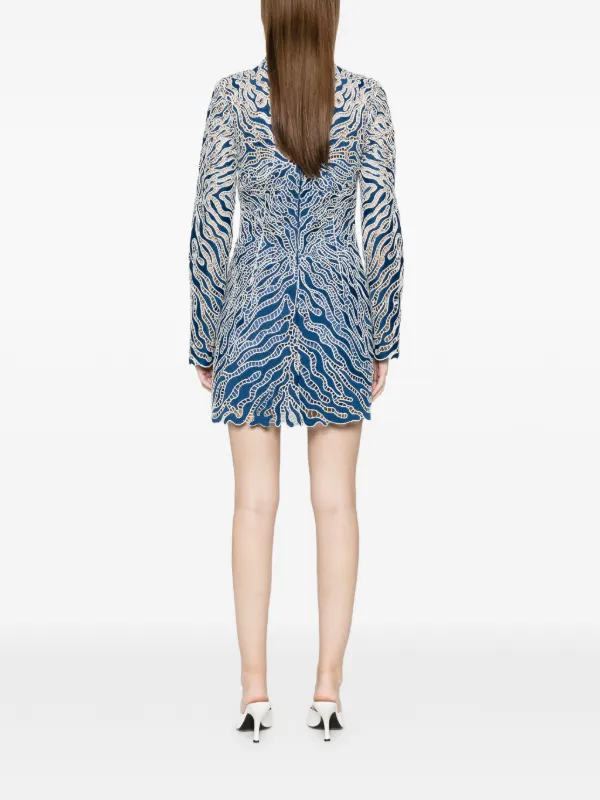 SIMKHAI long-sleeved Mini Dress | Blue