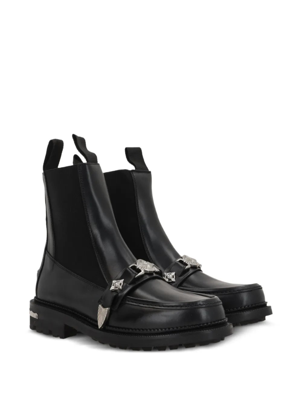 Toga Pulla studded-strap chelsea boots Zwart