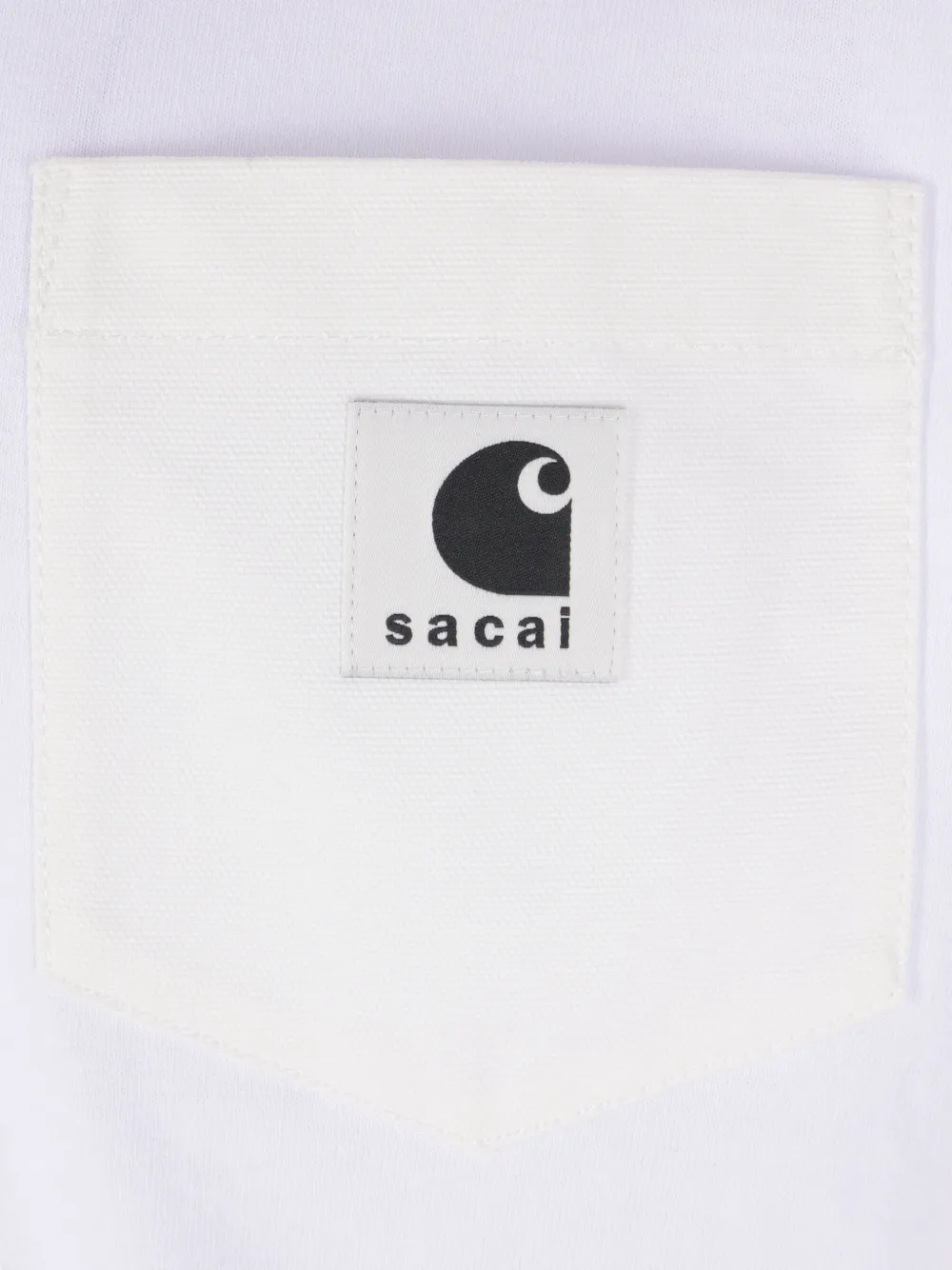 Carhartt WIP x Sacai T-shirt met logopatch en korte mouwen Wit
