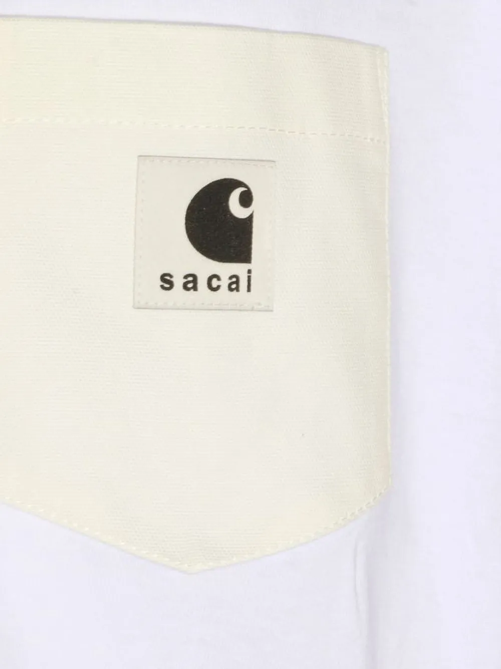 Carhartt WIP x Sacai T-shirt met logopatch en korte mouwen Wit